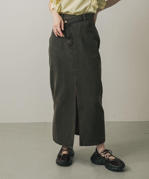 SENSE OF PLACE by URBAN RESEARCH（センスオブプレイスバイアーバンリサーチ）の「アシメベルトデニムスカート（スカート・レディース・インディゴブルー/ブラウン・SMALL/MEDIUM）」の22枚目の写真