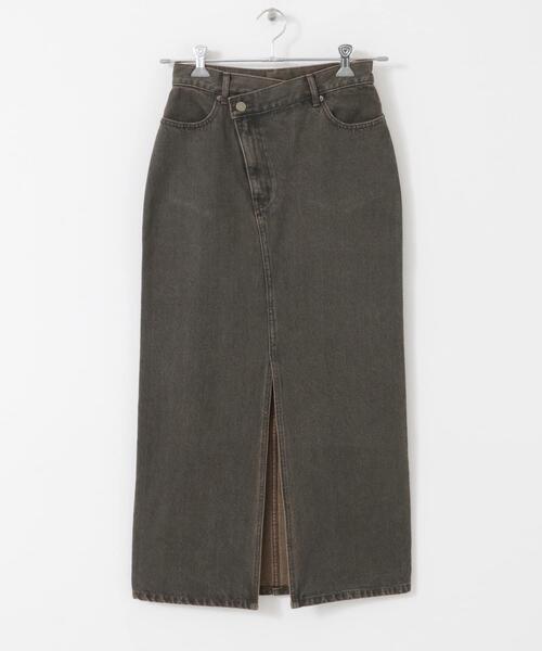 SENSE OF PLACE by URBAN RESEARCH（センスオブプレイスバイアーバンリサーチ）の「アシメベルトデニムスカート（スカート・レディース・インディゴブルー/ブラウン・SMALL/MEDIUM）」の9枚目の写真