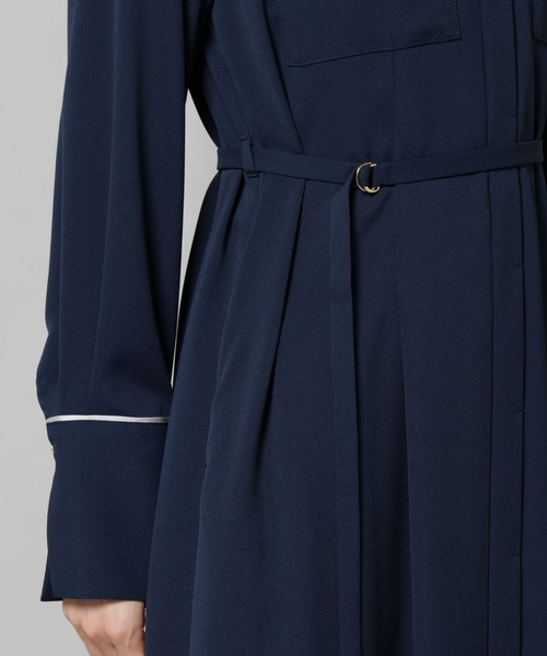 セール】スタンドバイカラーベルト付きワンピース（ワンピース）｜NANO