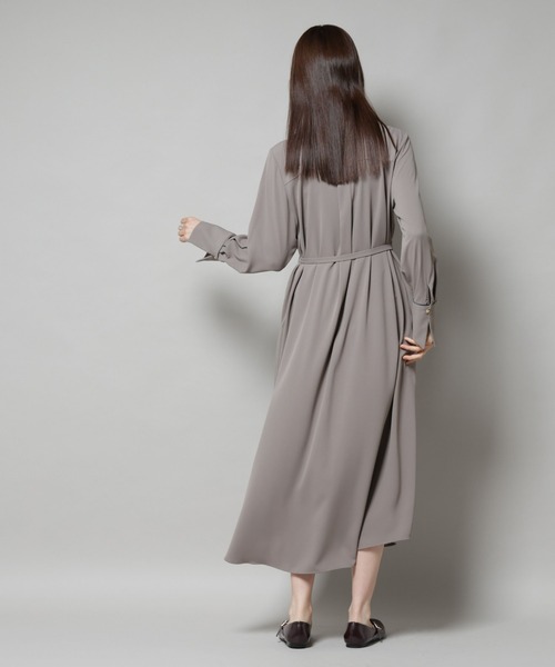 スタンドバイカラーベルト付きワンピース（ワンピース）｜NANO