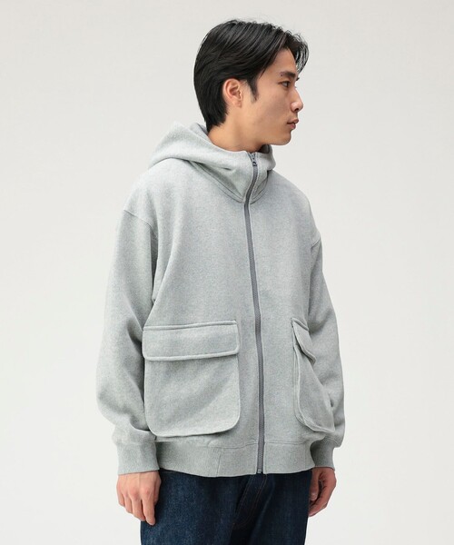 BEAMS T（ビームスティー）の「BEAMS T / Full Zip Hoodie（パーカー・メンズ・グレー/ブラック・S/M/L/XL）」の3枚目の写真