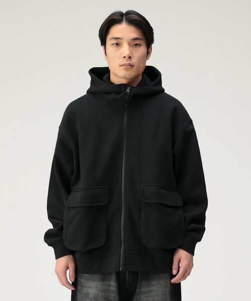 BEAMS T（ビームスティー）の「BEAMS T / Full Zip Hoodie（パーカー・メンズ・グレー/ブラック・S/M/L/XL）」の6枚目の写真