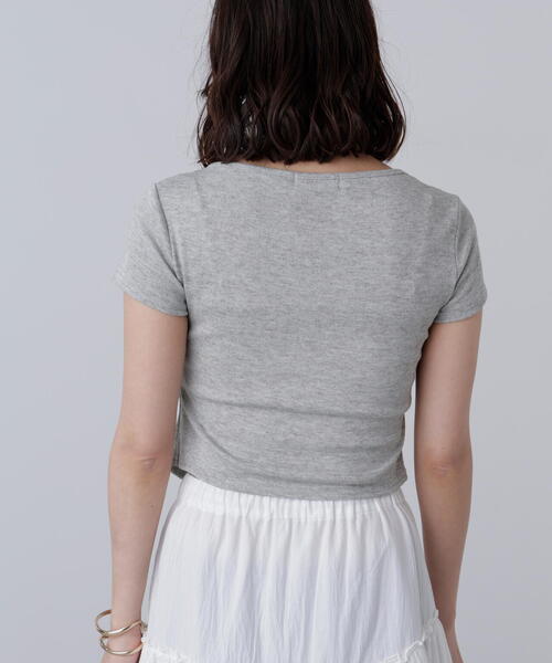 FREE'S MART（フリーズマート）の「◆レースアップレイヤードカットソー（Tシャツ/カットソー・レディース・ベージュ/ブラック/グレー・FREE）」の10枚目の写真