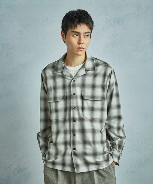 MEN'S BIGI(メンズビギ)の「ダブルポケットオンブレーチェックシャツ<ストレッチ>(シャツ/ブラウス・メンズ・グレー系その他/ベージュ系その他・02/01/03)」の8枚目の写真