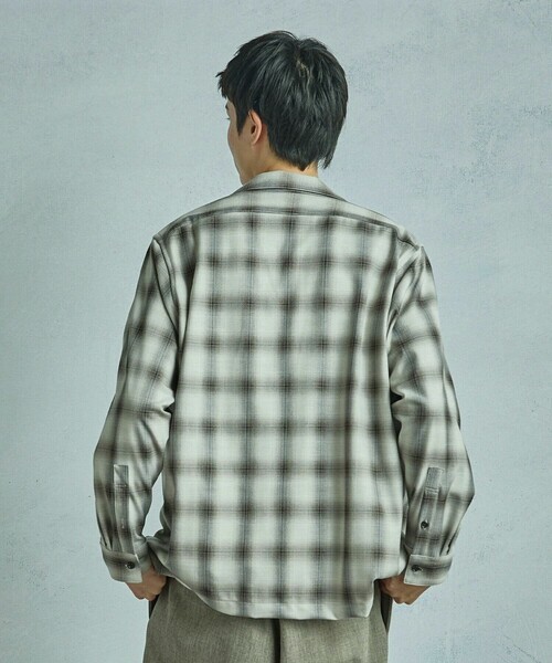 MEN'S BIGI(メンズビギ)の「ダブルポケットオンブレーチェックシャツ<ストレッチ>(シャツ/ブラウス・メンズ・グレー系その他/ベージュ系その他・02/01/03)」の6枚目の写真