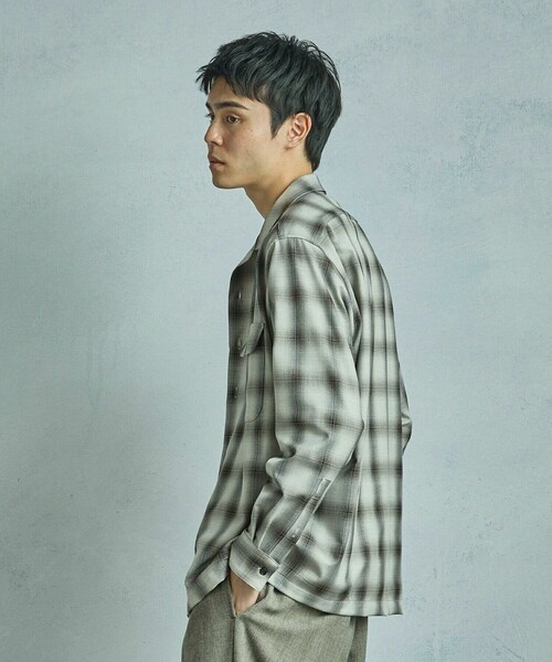 MEN'S BIGI(メンズビギ)の「ダブルポケットオンブレーチェックシャツ<ストレッチ>(シャツ/ブラウス・メンズ・グレー系その他/ベージュ系その他・02/01/03)」の21枚目の写真