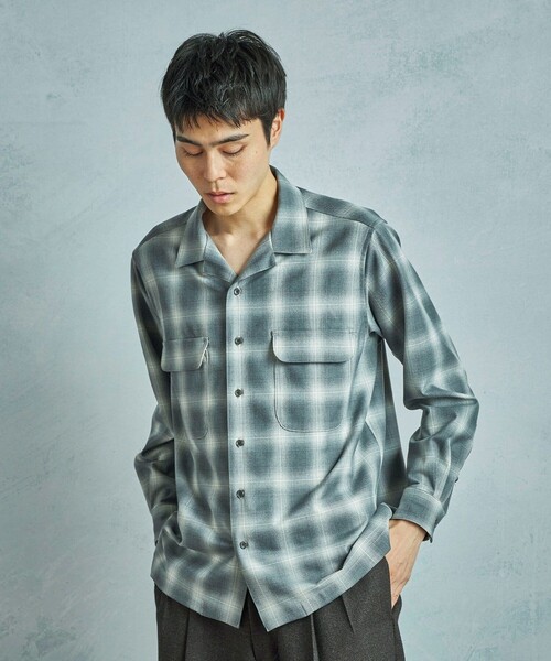 MEN'S BIGI(メンズビギ)の「ダブルポケットオンブレーチェックシャツ<ストレッチ>(シャツ/ブラウス・メンズ・グレー系その他/ベージュ系その他・02/01/03)」の19枚目の写真