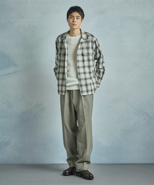 MEN'S BIGI(メンズビギ)の「ダブルポケットオンブレーチェックシャツ<ストレッチ>(シャツ/ブラウス・メンズ・グレー系その他/ベージュ系その他・02/01/03)」の5枚目の写真