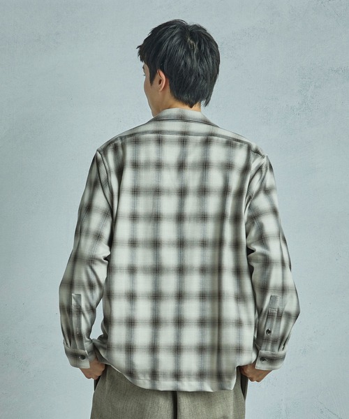 MEN'S BIGI(メンズビギ)の「ダブルポケットオンブレーチェックシャツ<ストレッチ>(シャツ/ブラウス・メンズ・グレー系その他/ベージュ系その他・02/01/03)」の4枚目の写真