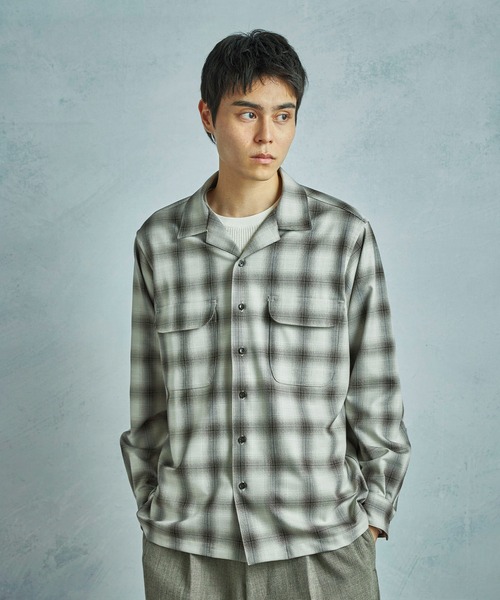 MEN'S BIGI(メンズビギ)の「ダブルポケットオンブレーチェックシャツ<ストレッチ>(シャツ/ブラウス・メンズ・グレー系その他/ベージュ系その他・02/01/03)」の10枚目の写真