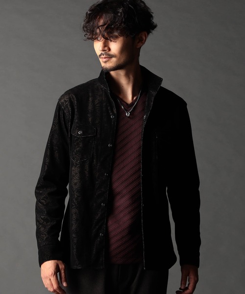 NICOLE CLUB FOR MEN（ニコルクラブフォーメン）の「フロッキーペイズリープリントシャツ（シャツ/ブラウス・メンズ・ダークブラウン/ボルドー/ブラック/ブルー・MEDIUM/LARGE/X-LARGE）」の2枚目の写真