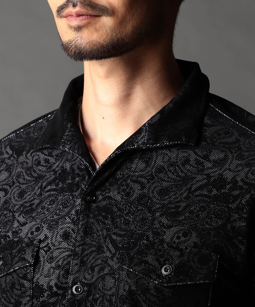 NICOLE CLUB FOR MEN（ニコルクラブフォーメン）の「フロッキーペイズリープリントシャツ（シャツ/ブラウス・メンズ・ダークブラウン/ボルドー/ブラック/ブルー・MEDIUM/LARGE/X-LARGE）」の12枚目の写真