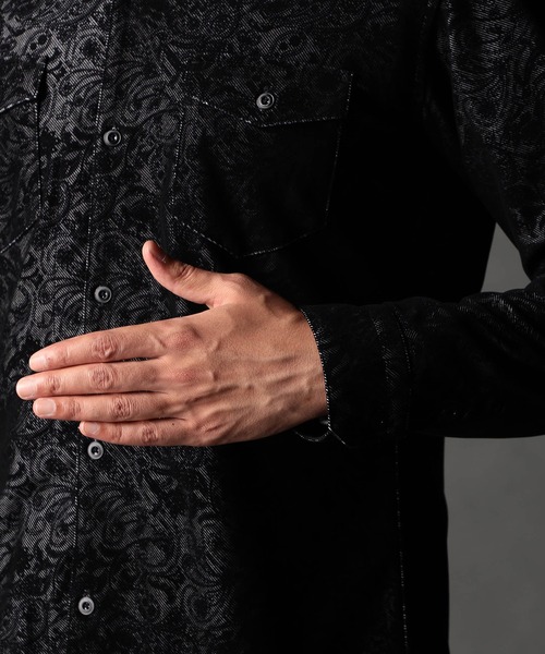 NICOLE CLUB FOR MEN（ニコルクラブフォーメン）の「フロッキーペイズリープリントシャツ（シャツ/ブラウス・メンズ・ダークブラウン/ボルドー/ブラック/ブルー・MEDIUM/LARGE/X-LARGE）」の14枚目の写真