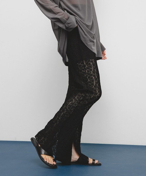 KBF（ケイビーエフ）の「レースフレアイージーパンツ（その他パンツ・レディース・アイボリー/ブラック・ONE）」の12枚目の写真