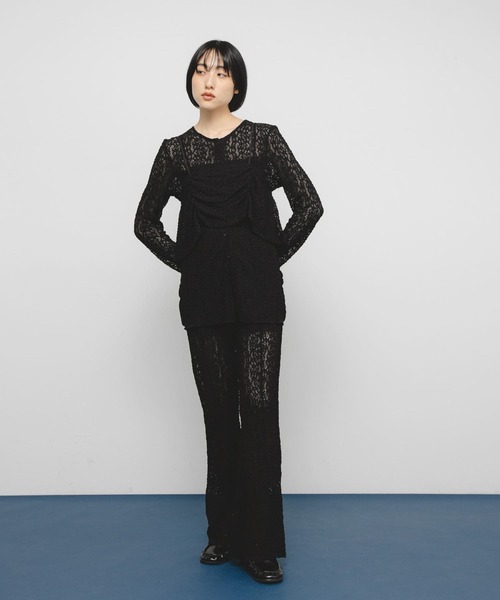 KBF（ケイビーエフ）の「レースフレアイージーパンツ（その他パンツ・レディース・アイボリー/ブラック・ONE）」の17枚目の写真