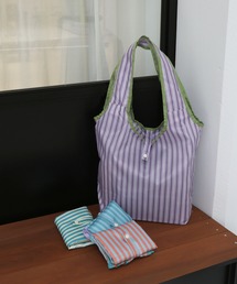 colleca la（コレカラ）の「ストライプショッピングエコバッグ（エコバッグ/サブバッグ）」