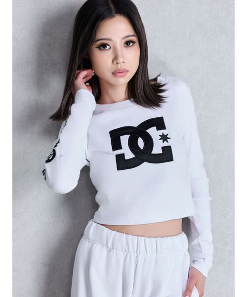 DC（ディーシー）の「GYDA×DC OE LOGOショートロンT（Tシャツ/カットソー・レディース・レッド/オフホワイト/ブラック・FREE）」の9枚目の写真