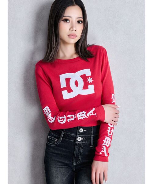 DC（ディーシー）の「GYDA×DC OE LOGOショートロンT（Tシャツ/カットソー・レディース・レッド/オフホワイト/ブラック・FREE）」の13枚目の写真