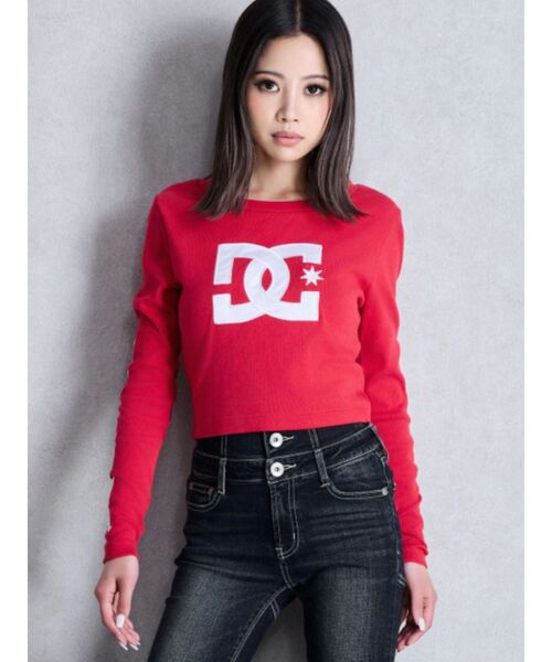 DC（ディーシー）の「GYDA×DC OE LOGOショートロンT（Tシャツ/カットソー・レディース・レッド/オフホワイト/ブラック・FREE）」の14枚目の写真