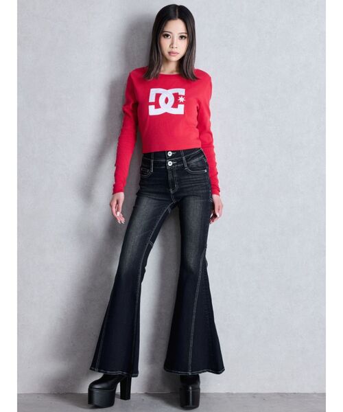 DC（ディーシー）の「GYDA×DC OE LOGOショートロンT（Tシャツ/カットソー・レディース・レッド/オフホワイト/ブラック・FREE）」の16枚目の写真