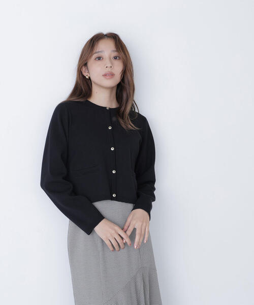 NATURAL BEAUTY BASIC（ナチュラルビューティーベーシック）の「◇シルクブレンドカーディガン（カーディガン/ボレロ・レディース・ダークブルー/オフホワイト/ピンク/グレー系その他/ブラック・FREE）」の12枚目の写真