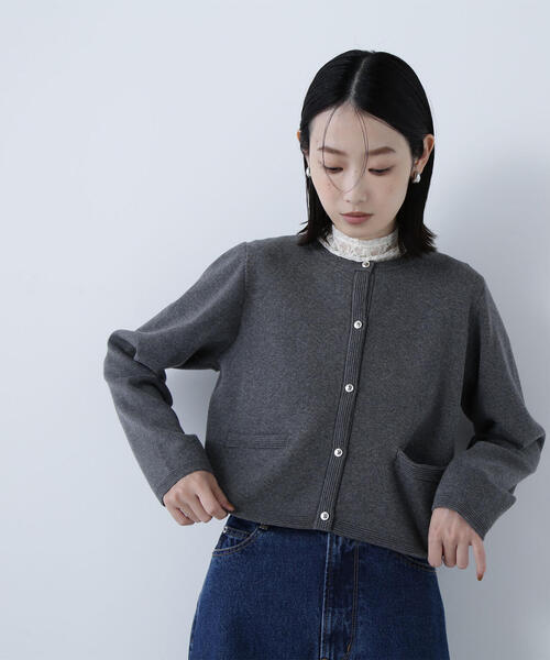 NATURAL BEAUTY BASIC（ナチュラルビューティーベーシック）の「◇シルクブレンドカーディガン（カーディガン/ボレロ・レディース・ダークブルー/オフホワイト/ピンク/グレー系その他/ブラック・FREE）」の19枚目の写真