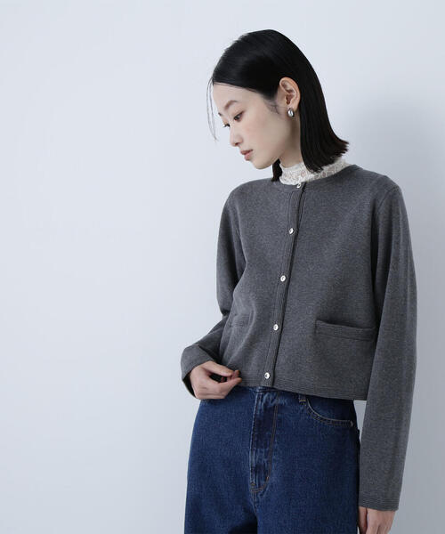 NATURAL BEAUTY BASIC（ナチュラルビューティーベーシック）の「◇シルクブレンドカーディガン（カーディガン/ボレロ・レディース・ダークブルー/オフホワイト/ピンク/グレー系その他/ブラック・FREE）」の21枚目の写真