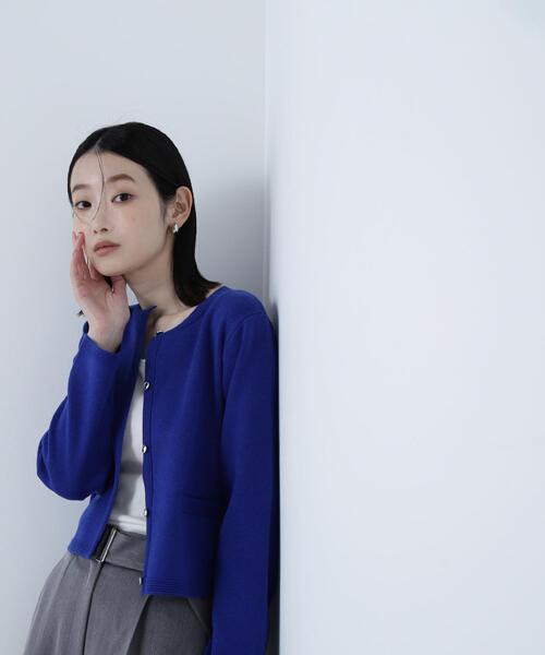 NATURAL BEAUTY BASIC（ナチュラルビューティーベーシック）の「◇シルクブレンドカーディガン（カーディガン/ボレロ・レディース・ダークブルー/オフホワイト/ピンク/グレー系その他/ブラック・FREE）」の6枚目の写真