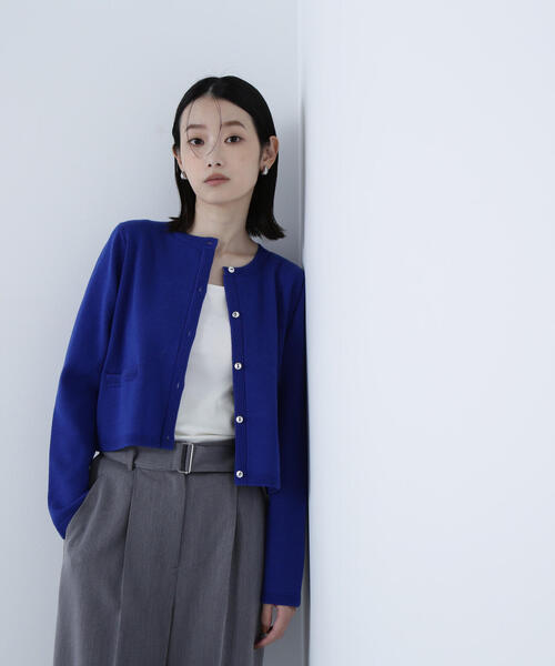 NATURAL BEAUTY BASIC（ナチュラルビューティーベーシック）の「◇シルクブレンドカーディガン（カーディガン/ボレロ・レディース・ダークブルー/オフホワイト/ピンク/グレー系その他/ブラック・FREE）」の4枚目の写真