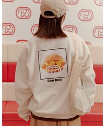 【a-r】〔RCG×DOMDOM〕裏起毛 コラボイラストプリント クルーネックスウェット