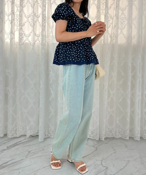 mebole(メボレ)の「Dot Frill Puff Top(Tシャツ/カットソー・レディース・ブルー・FREE)」の22枚目の写真