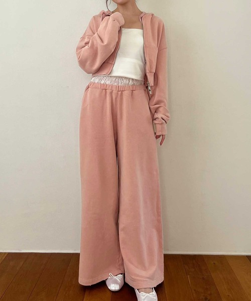 powwa more(ポワモア)の「ヴィンテージ レーススウェットパンツ【セットアップ対応】(スウェットパンツ・レディース・ピンク/グレー/ブラウン・0/1)」の8枚目の写真