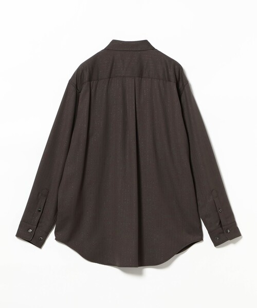 International Gallery BEAMS（インターナショナルギャラリービームス）の「ラメストライプ レギュラーカラー シャツ（シャツ/ブラウス・メンズ・ダークブラウン・SMALL/MEDIUM/LARGE）」の4枚目の写真