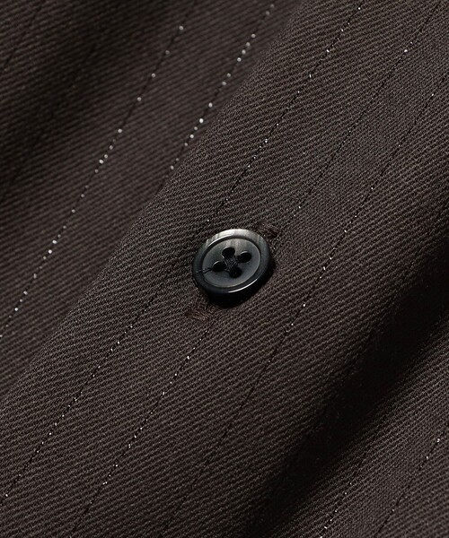 International Gallery BEAMS（インターナショナルギャラリービームス）の「ラメストライプ レギュラーカラー シャツ（シャツ/ブラウス・メンズ・ダークブラウン・SMALL/MEDIUM/LARGE）」の5枚目の写真