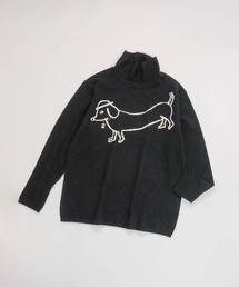 美品♪ピッコーネ レイヤードタートルニット ロゴ ボタン ハイネック 黒 刺繍 美品♪ピッコーネ レイヤードタートルニット ロゴ ボタン ハイネック