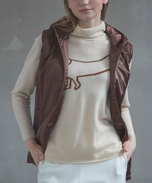 STUDIO PICONE（スタジオピッコーネ）の「ウール100％DOG刺繍ハイネックニット（ニット/セーター・レディース・ライトブルー/ブラック/ベージュ・L/M）」の18枚目の写真