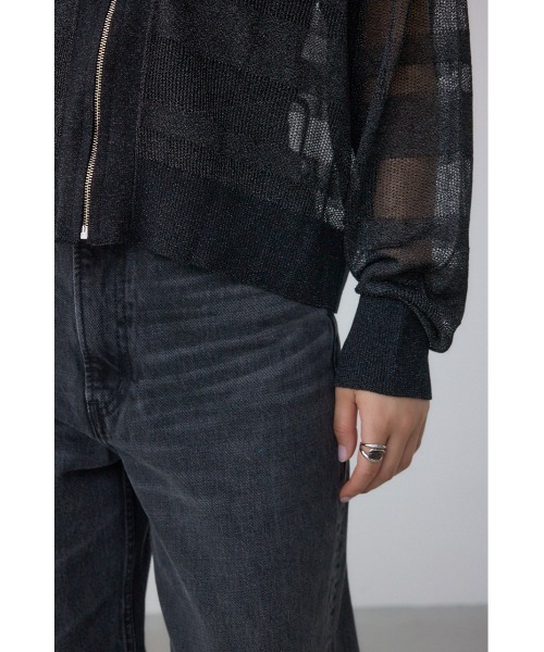 AZUL by moussy(アズールバイマウジー)の「シアージップアップカーディガン(カーディガン/ボレロ・レディース・グレイッシュベージュ/ブラック/ブラウン・FREE)」の12枚目の写真