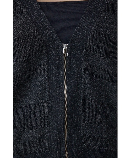 AZUL by moussy(アズールバイマウジー)の「シアージップアップカーディガン(カーディガン/ボレロ・レディース・グレイッシュベージュ/ブラック/ブラウン・FREE)」の13枚目の写真