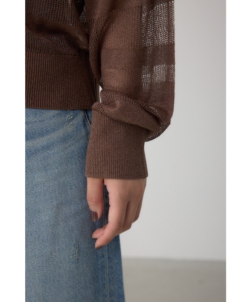 AZUL by moussy(アズールバイマウジー)の「シアージップアップカーディガン(カーディガン/ボレロ・レディース・グレイッシュベージュ/ブラック/ブラウン・FREE)」の22枚目の写真