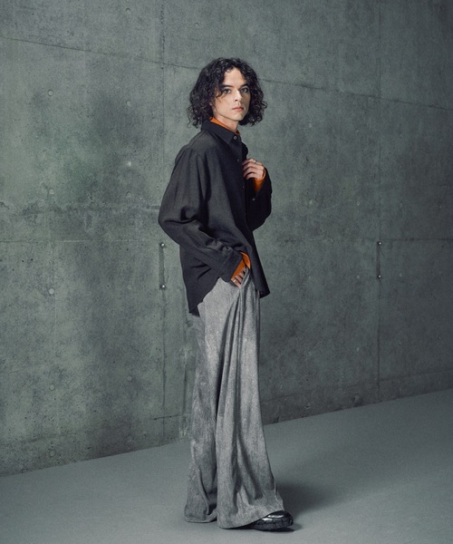 CASPER JOHN（キャスパージョン）の「Various loose shirts -wool mix- / バリアスルーズシャツ -ウールミックス-（シャツ/ブラウス・メンズ・ブラック/ブラウン/ライトグレー/ネイビー/ベージュ・LARGE/MEDIUM/SMALL/X-SMALL）」の6枚目の写真