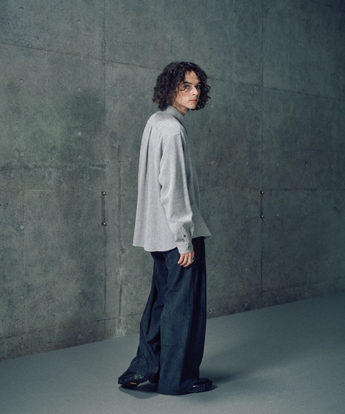 CASPER JOHN（キャスパージョン）の「Various loose shirts -wool mix- / バリアスルーズシャツ -ウールミックス-（シャツ/ブラウス・メンズ・ブラック/ブラウン/ライトグレー/ネイビー/ベージュ・LARGE/MEDIUM/SMALL/X-SMALL）」の19枚目の写真