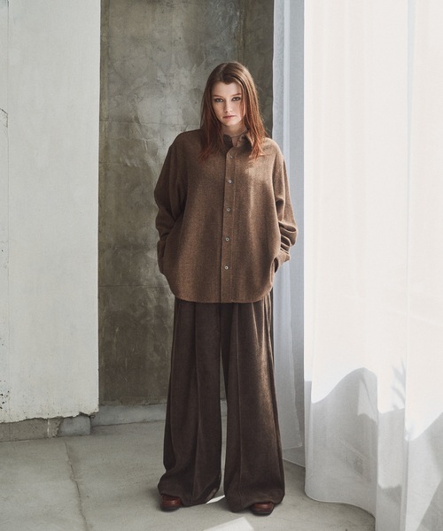 CASPER JOHN（キャスパージョン）の「Various loose shirts -wool mix- / バリアスルーズシャツ -ウールミックス-（シャツ/ブラウス・メンズ・ブラック/ブラウン/ライトグレー/ネイビー/ベージュ・LARGE/MEDIUM/SMALL/X-SMALL）」の8枚目の写真