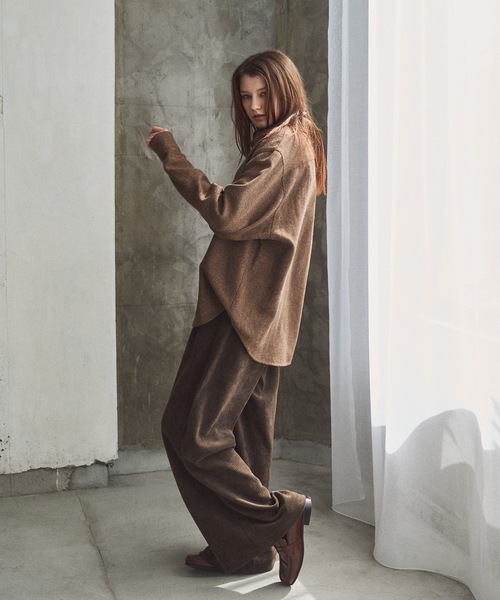 CASPER JOHN（キャスパージョン）の「Various loose shirts -wool mix- / バリアスルーズシャツ -ウールミックス-（シャツ/ブラウス・メンズ・ブラック/ブラウン/ライトグレー/ネイビー/ベージュ・LARGE/MEDIUM/SMALL/X-SMALL）」の9枚目の写真