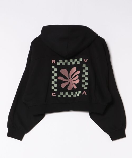 RVCA（ルーカ）の「RVCA/ルーカ バックプリントパーカー ショート丈 BF044-012（パーカー・レディース・ブラック/グレー・M/S）」の4枚目の写真