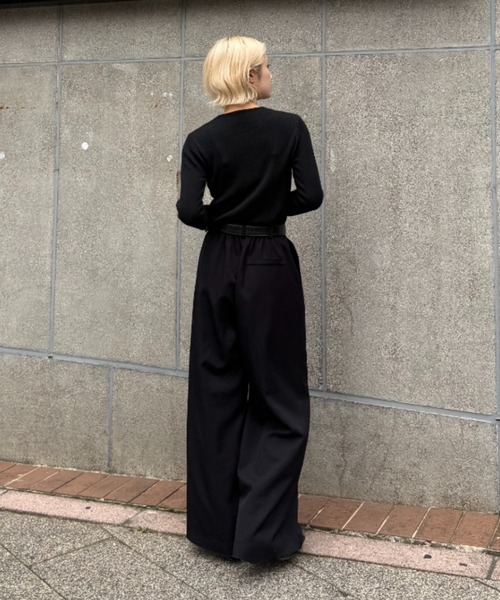 Lui's（ルイス）の「ウール混ベーシックニット（ニット/セーター・レディース・ブラック/グレー/ベージュ/サックスブルー・FREE）」の20枚目の写真