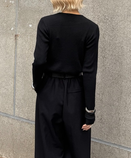 Lui's（ルイス）の「ウール混ベーシックニット（ニット/セーター・レディース・ブラック/グレー/ベージュ/サックスブルー・FREE）」の18枚目の写真