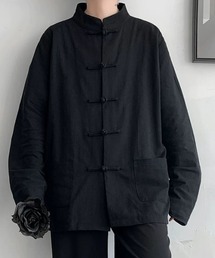 CELENA BEATS（セレナビーツ）の「中華風スタンドカラー チャイナボタン リネン シャツ（シャツ/ブラウス）」