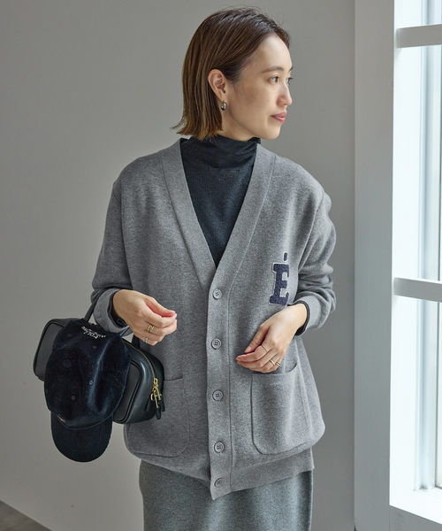 slobeiena サガラシシュウカーディガン 一部WEB限定カラーあり》サガラ刺繍スウェットライクニット