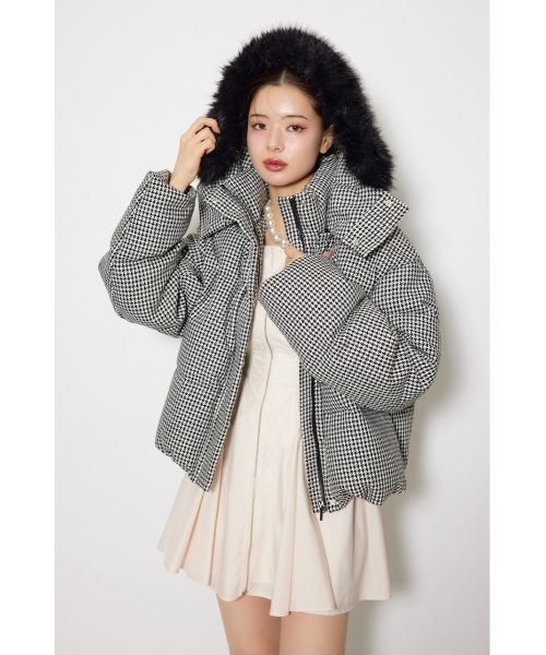 セール】ツイードダウンジャケット 秋服 冬服（ダウンジャケット