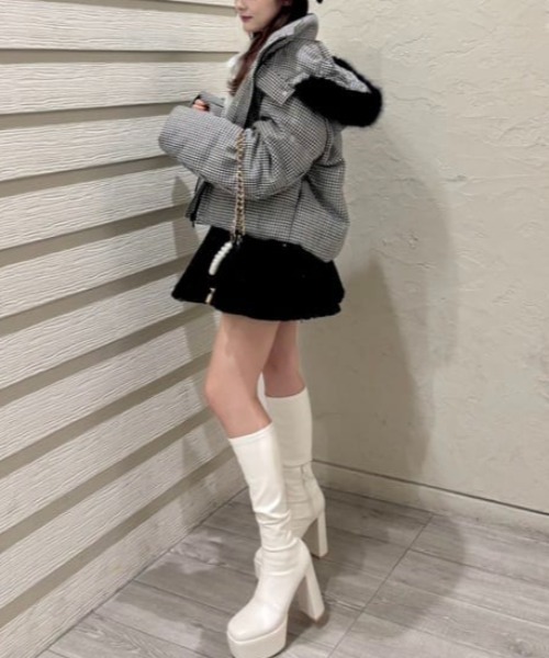 セール】ツイードダウンジャケット 秋服 冬服（ダウンジャケット